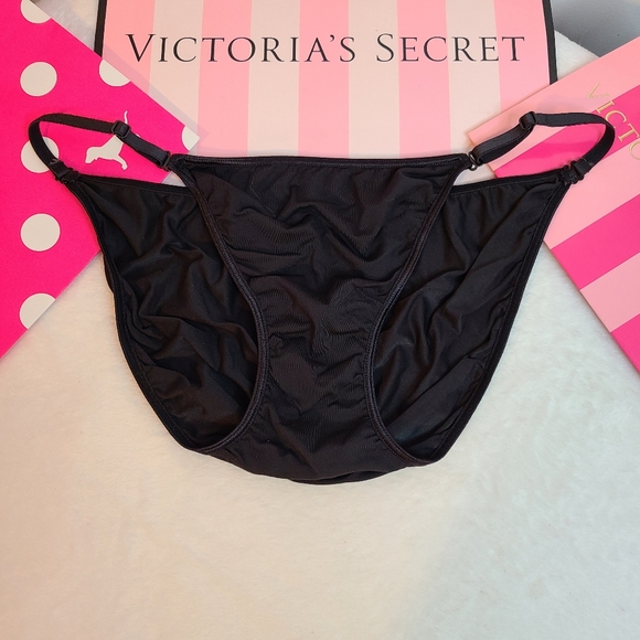 Rare VTG Victoria's Secret Smooth Nylon Adjustable Strap String Bikini Panty M - Picture 1 of 7